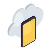 ícone de design moderno de telefone em nuvem vetor