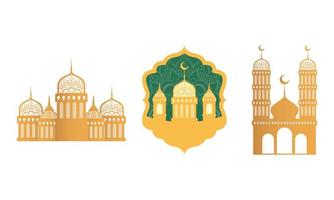 cartão comemorativo ramadan kareen com palácios dourados vetor