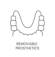 linear ícone removível próteses. vetor ilustração para dental clínica