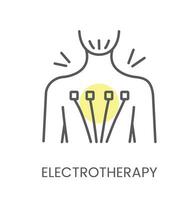 eletroterapia para a voltar, linha vetor ícone