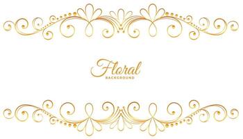 dourado floral decoração em branco fundo vetor