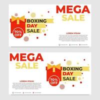 modelo de banner de promoção de mega venda boxing day vetor