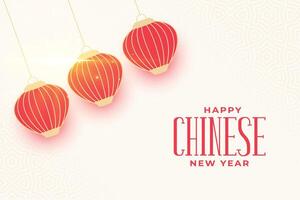 chinês Novo ano celebração cumprimento com lanternas vetor