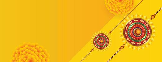 indiano estilo raksha bandhan flor bandeira com texto espaço vetor