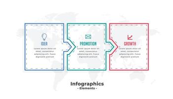 o negócio infográfico modelo com três passos vetor