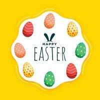feliz Páscoa festival cumprimento com colorida ovos vetor