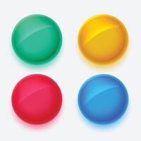 brilhante círculos botões dentro quatro cores vetor