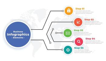 infográfico modelo com fluxo de trabalho opções vetor