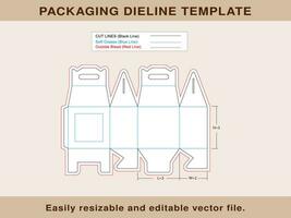 empena caixa com janela, caixa com lidar, dieline modelo vetor