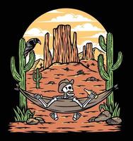 reserve um tempo para relaxar na ilustração do deserto vetor