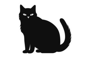 uma silhueta do exótico cabelo curto gato Preto vetor livre
