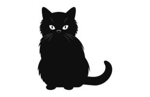 uma silhueta do exótico cabelo curto gato Preto vetor livre