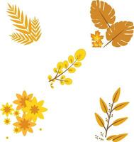 mão desenhado outono folhas. desenho animado formas. vetor ícone conjunto