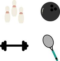 conjunto do esporte equipamento ícones. plano formas e Projeto. vetor elementos