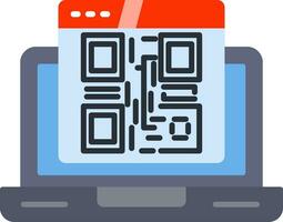 ícone plano de código qr vetor