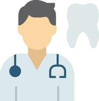 ícone plano de dentista vetor