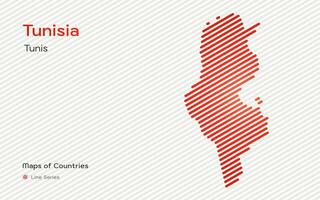 Tunísia mapa dentro uma linha padronizar. estilizado simples vetor mapa