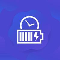 bateria cobrando Tempo ícone para apps e rede vetor