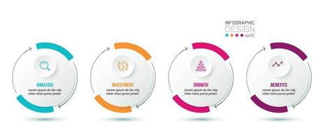 modelo de infográfico de conceito de negócio com opção. vetor