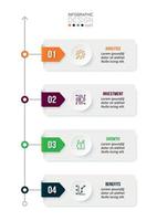 modelo de infográfico de conceito de negócio com fluxo de trabalho. vetor