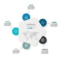 modelo de infográfico de conceito de negócio com diagrama. vetor