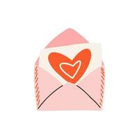 cartão postal dentro envelope com uma coração. símbolo do amor, romance. Projeto para dia dos namorados dia. vetor