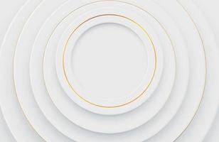 fundo de círculo de ouro branco mínimo e limpo moderno em aparência 3D realista vetor