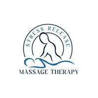 Projeto uma logotipo para uma estresse liberação massagem terapia vetor