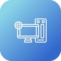 ícone de vetor de configurações do computador