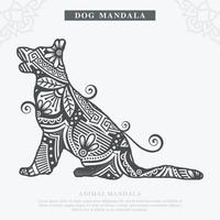 vetor de mandala de cão. elementos decorativos vintage. padrão oriental, ilustração vetorial.