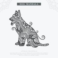 vetor de mandala de cão. elementos decorativos vintage. padrão oriental, ilustração vetorial.