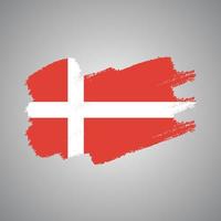 vetor de bandeira da Dinamarca com estilo pincel aquarela