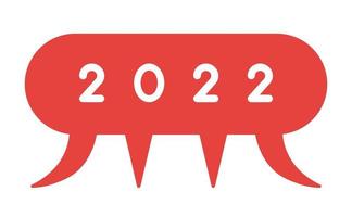 conceito de vetor de ano novo 2022, balão de fala e 4 discursos