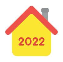 conceito de vetor de ano novo, casa unifamiliar com 2022
