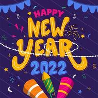 conceito de feliz ano novo 2022 vetor