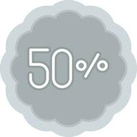 50. por cento plano ícone vetor