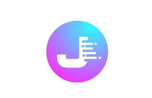 logotipo da letra do alfabeto j para empresa e negócios. desenho de círculo rosa azul para identidade vetor