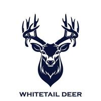 vintage logotipo whitetail veado vetor