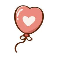fofa feliz balão com coração Rosa pastel do dia dos namorados dia e amor aniversário. vetor