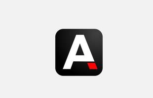 Simples vermelho branco uma letra do alfabeto logo ícone do design para negócios e empresas vetor