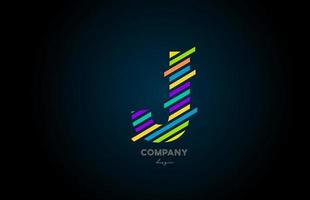logotipo da letra colorida j ícone do alfabeto design para negócios e empresa vetor