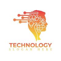 vetor logotipo para corporativo identidade, tecnologia, biotecnologia, Internet, sistema, artificial inteligência e computador. tecnologia logotipo Projeto vetor modelo.
