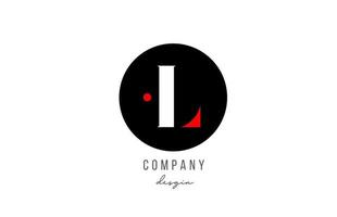 l design de logotipo do ícone do alfabeto de letras em vermelho branco com um círculo para negócios e empresa vetor