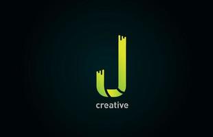 j design de ícone de logotipo de alfabeto de letra verde criativa para empresa e negócios vetor