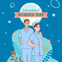 vetor plano internacional enfermeiras dia ilustração.