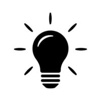 lâmpada ou ícone simples de ideia e inspiração vetor