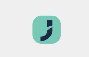 alfabeto j ícone quadrado verde logo design para empresa e negócios vetor