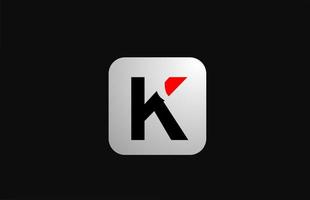 Ícone do logotipo da letra do alfabeto k para negócios e empresas com design simples em preto e branco vetor