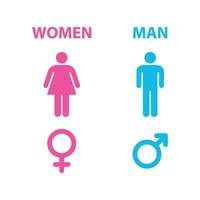 homem e mulheres placa. masculino e fêmea símbolo definir. vetor ilustração