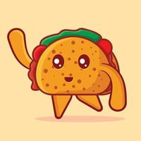 Ilustração em vetor mascote de tacos fofos em estilo simples